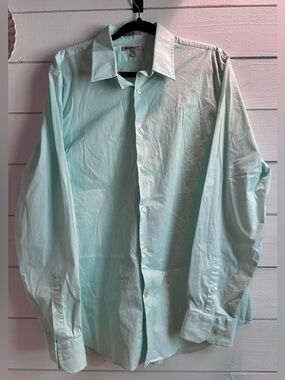Express Men's Long-Sleeve Dress Shirt in Mint Green